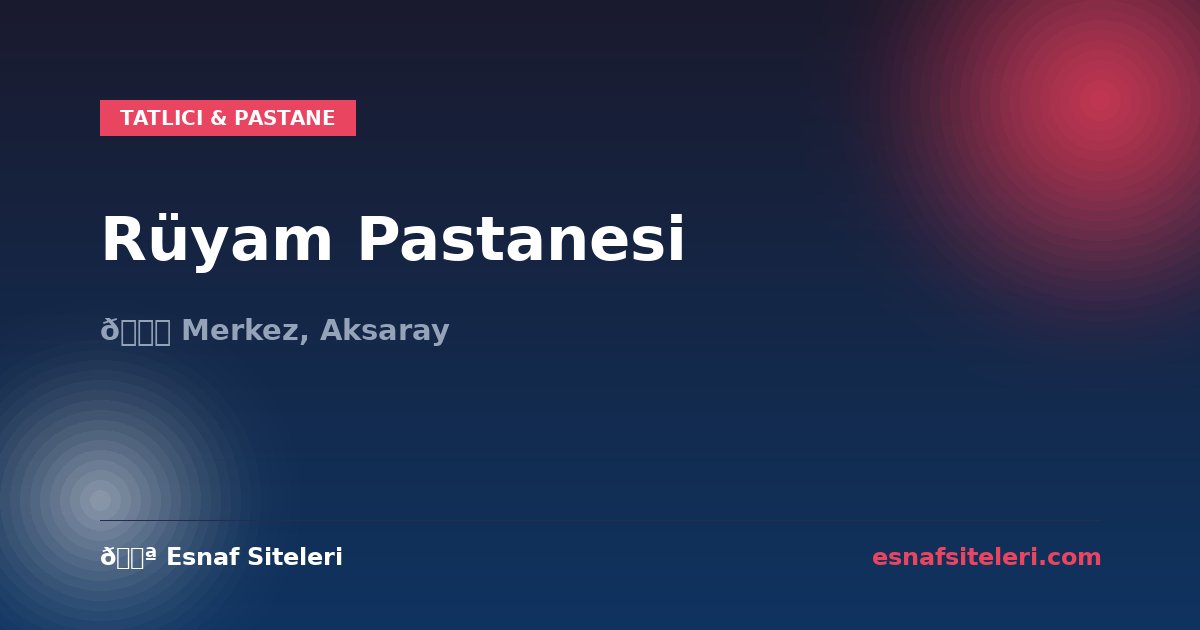 Rüyam Pastanesi